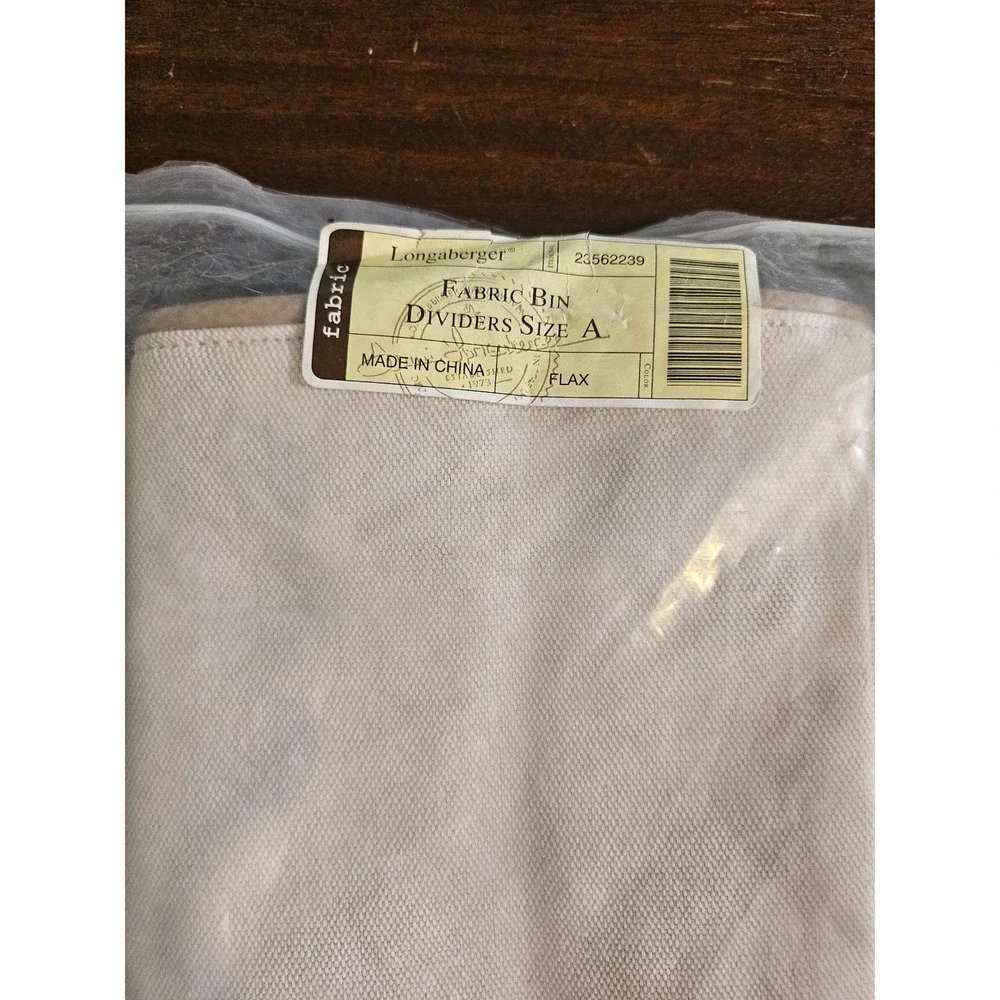 Longaberger Fabric Bin Dividers Size A Beige Flax Canvas Organizer 23562239
